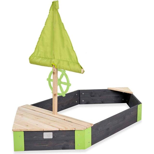 Exit Toys Aksent Wooden Sandpit Boat - 9 gode/sjove sandkasser til børn - Havekrogen.dk