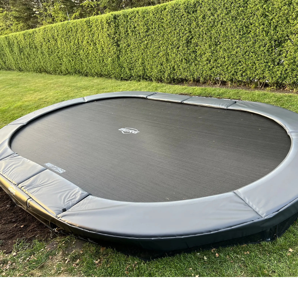 BERG SPORTS Champion FlatGround 430 Grå - Trampolin Cirkulær - 430 cm - Bedste trampolin - Havekrogen.dk