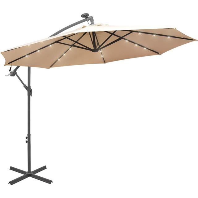 vidaXL Cantilever Umbrella with LED 300cm - Parasoller med LED-belysning test - Havekrogen.dk